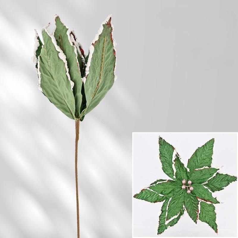 12 petals Christmas flower simulation Christmas flower window home decoration gold powder maple leaf Christmas props