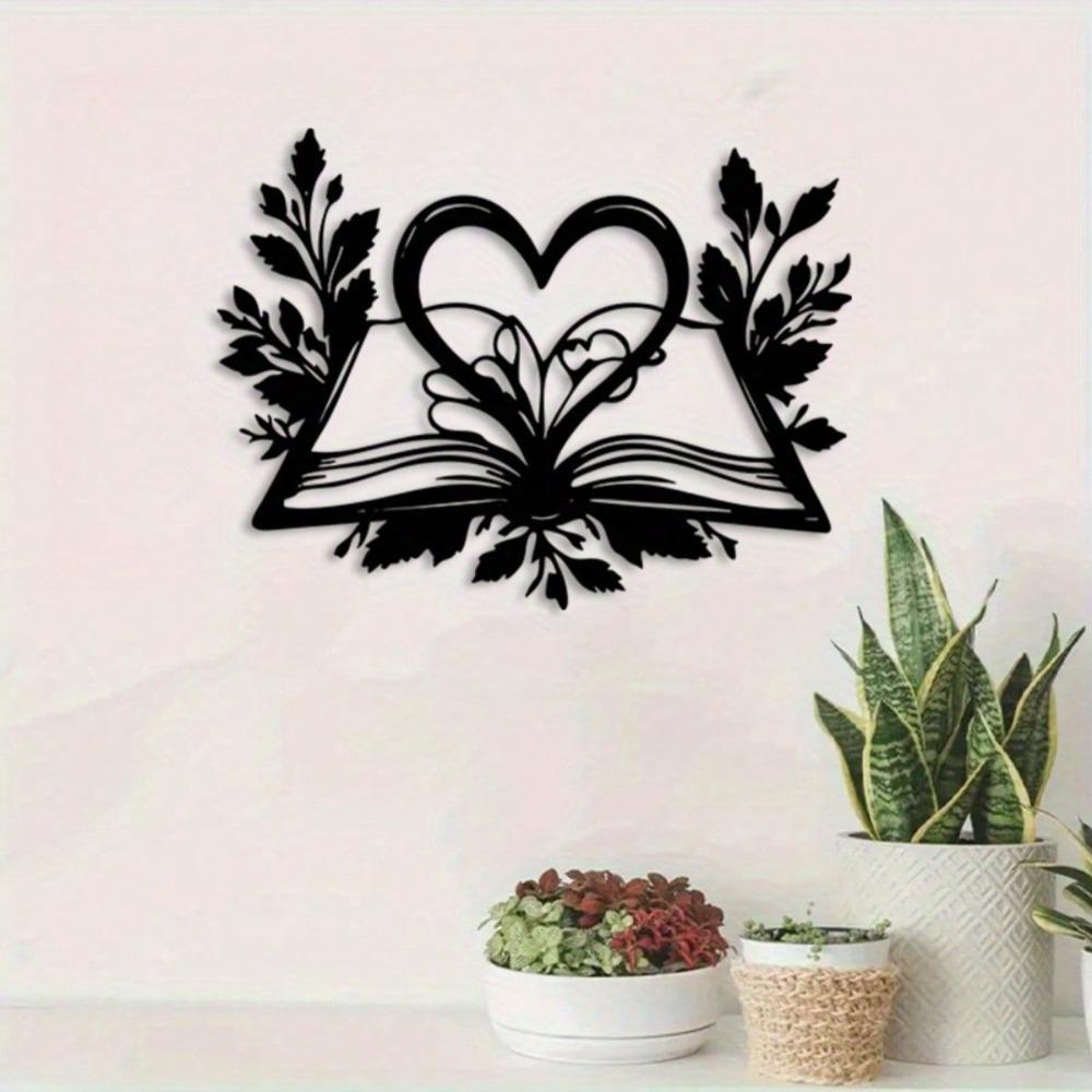 Vintage Buch Ecke Café Eisen Wanddekor für Bibliothekskaffee Home Office Leseraum Kunst Geschenk