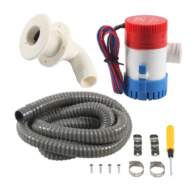 Marine Bilge Pump Hose Kit 1-1/8 Inch with Elbow Thru Hull Scupper & Stainless Steel Clamps for Quick Water Evacuation