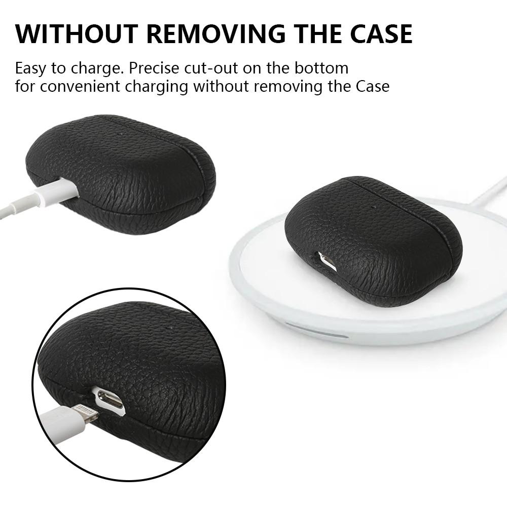 For Airpods Pro Case Genuine Leather Case For Airpods 4/3 /2/ Pro 3 2 1 Protection Box Cases AirPods Case Cowhide Charging Box