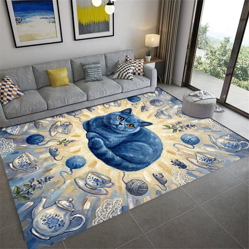 2025 New Cute kitten Carpet Rug for Living Room Bedroom Home Sofa Decoration,Kids play Non-slip Floor Mat