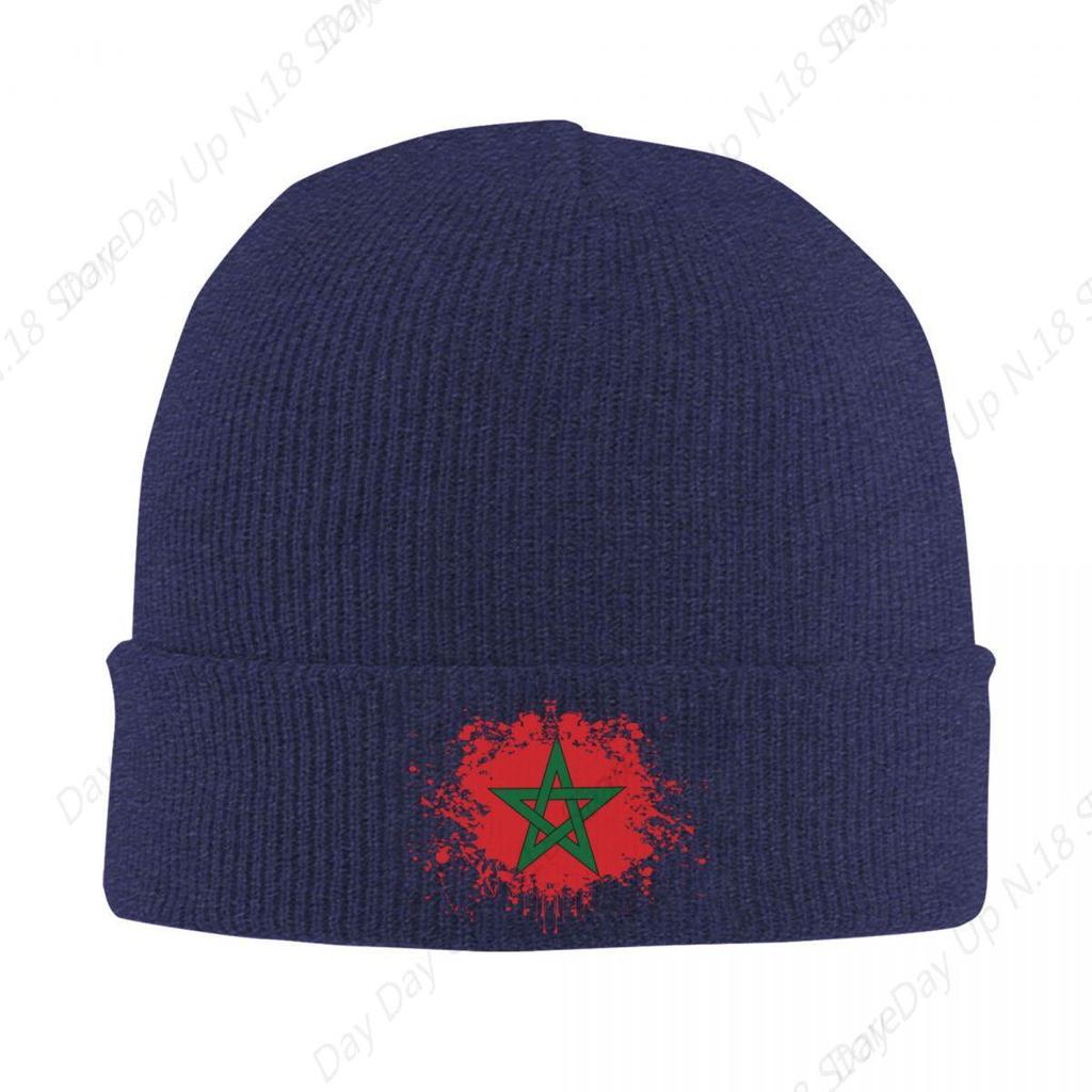 Marokko Morocco Flag Beanie Cap Unisex Winter Warm Bonnet Femme Knit Hat Outdoor Moroccan Proud Skullies Beanies Caps