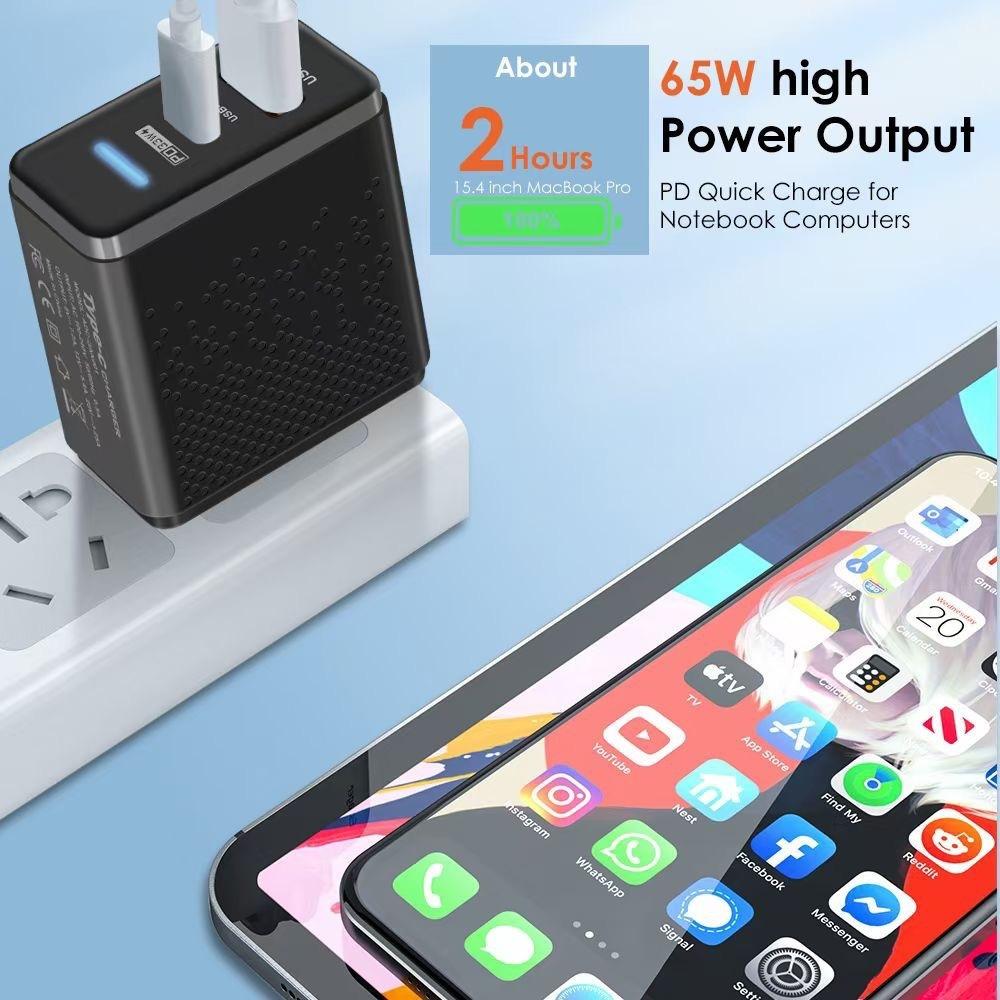 

PC Flame-retardant Material Multi Port Charging Head USB Fast Charging Adapter US Plug