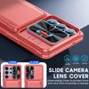 Avec Porte-Cartes, Cache-Objectif Coulissant et Support pour Étui de Téléphone Samsung Galaxy S26 Ultra, Étui Portefeuille Anti-Chute en PC+TPU - Rose Clair