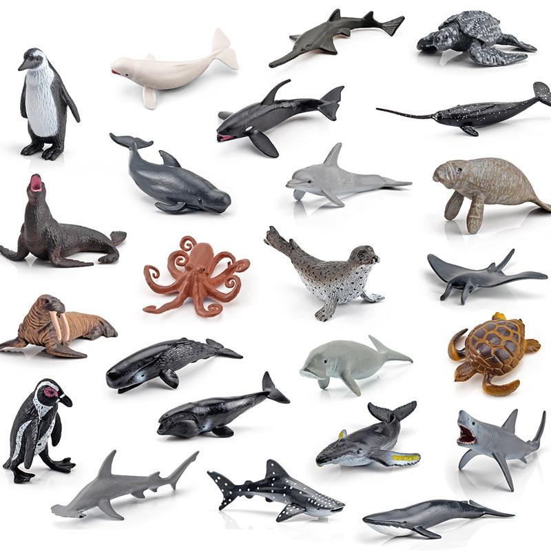 Realistic Ocean Animal Figurine Set Featuring Sharks Turtles Dolphins Penguins And Crabs For Kids And Collectors