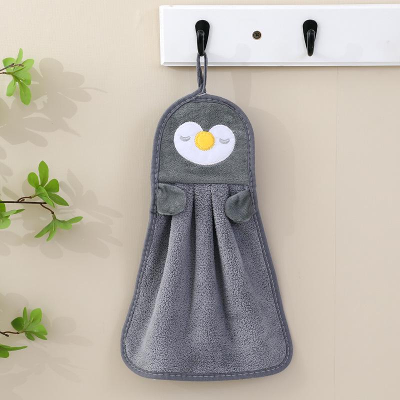 

Coral Fleece Cute Cartoon Hand Towel - Thick, Quick-Dry, Hangable, and Odor-Free 25x38 cm чёрный