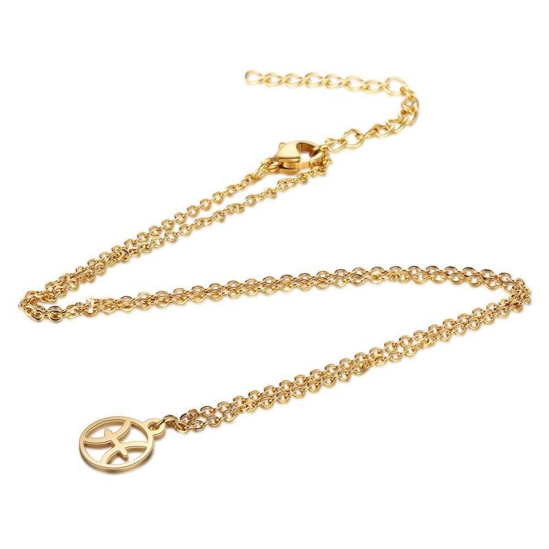 Stainless Steel Zodiac Pendant Necklace with Thin Chain
