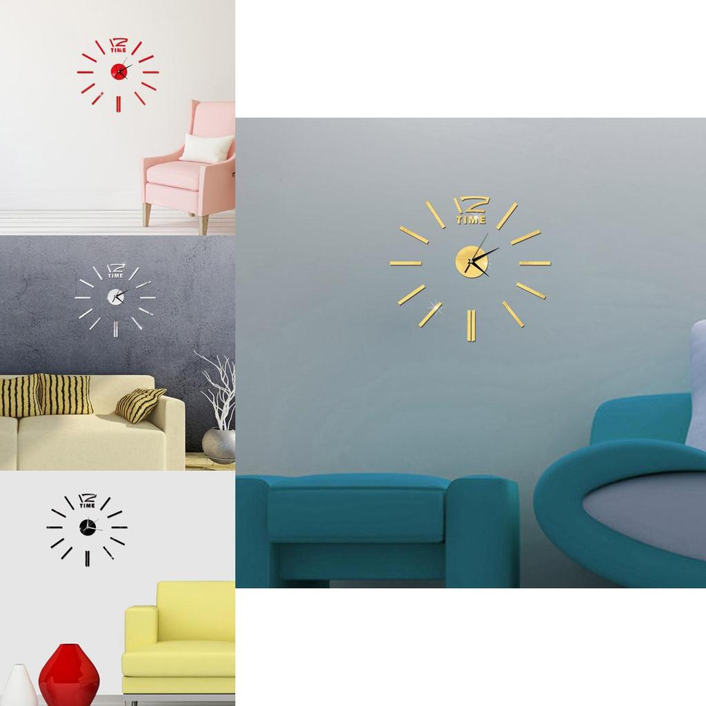 Chic 3d Mirror Luxury Modern Diy Large Wall Clock Home Office Decor For Contemporary Spaces
