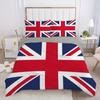 3pcs Britain National Flag Print Duvet Cover Set 1 Duvet Cover+2 Pillowcase All Season Soft Breathable Microfiber Bedding Set