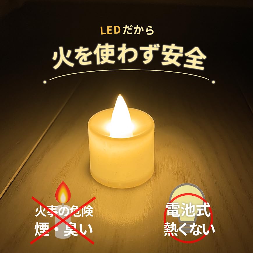 Set of 24 LED Candle Lights Safe, Flameless Design For Events and Home Use Warm White Lights