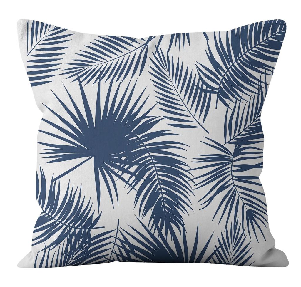 Simple Blue Printed Pillowcase Car Ornaments Office Living Room Home Pillowcase