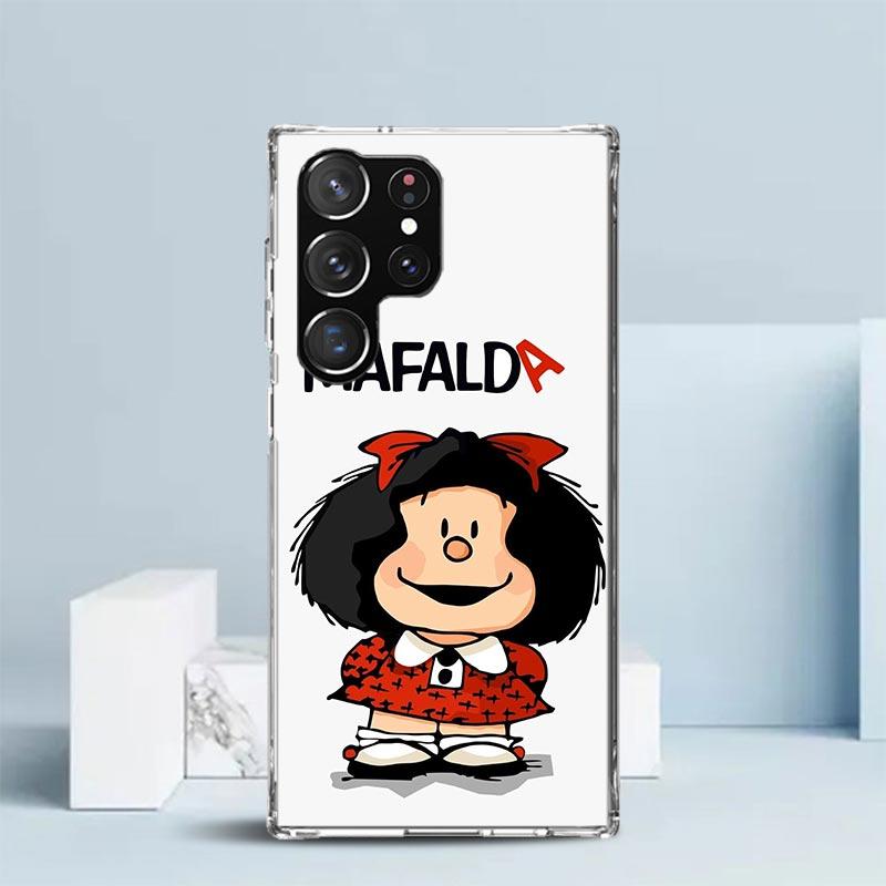 Cartoon Cute Mafalda Phone Case For Samsung Galaxy S24 S25 Edge S26 Ultra S22 S23 Plus S21 + S20 FE Soft TPU Back Cover Galaxy S