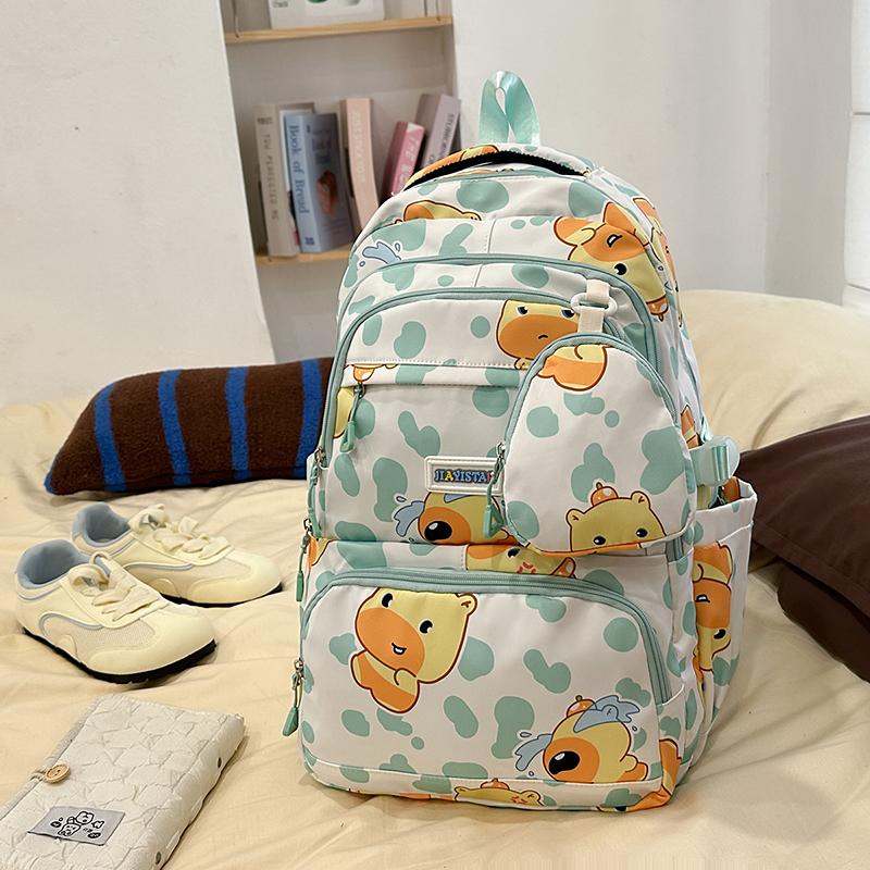 Cartoon Student Schoolbag Large Capacity Lightweight Women's Backpack with Coin Purse