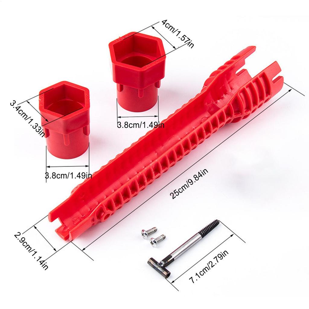 Faucet Wrench Plumbing Installer Repair Tool Hex Pipe Wrench for Bathroom Toilet Kitchen Basin Bathtub Garden Hose Maintenance