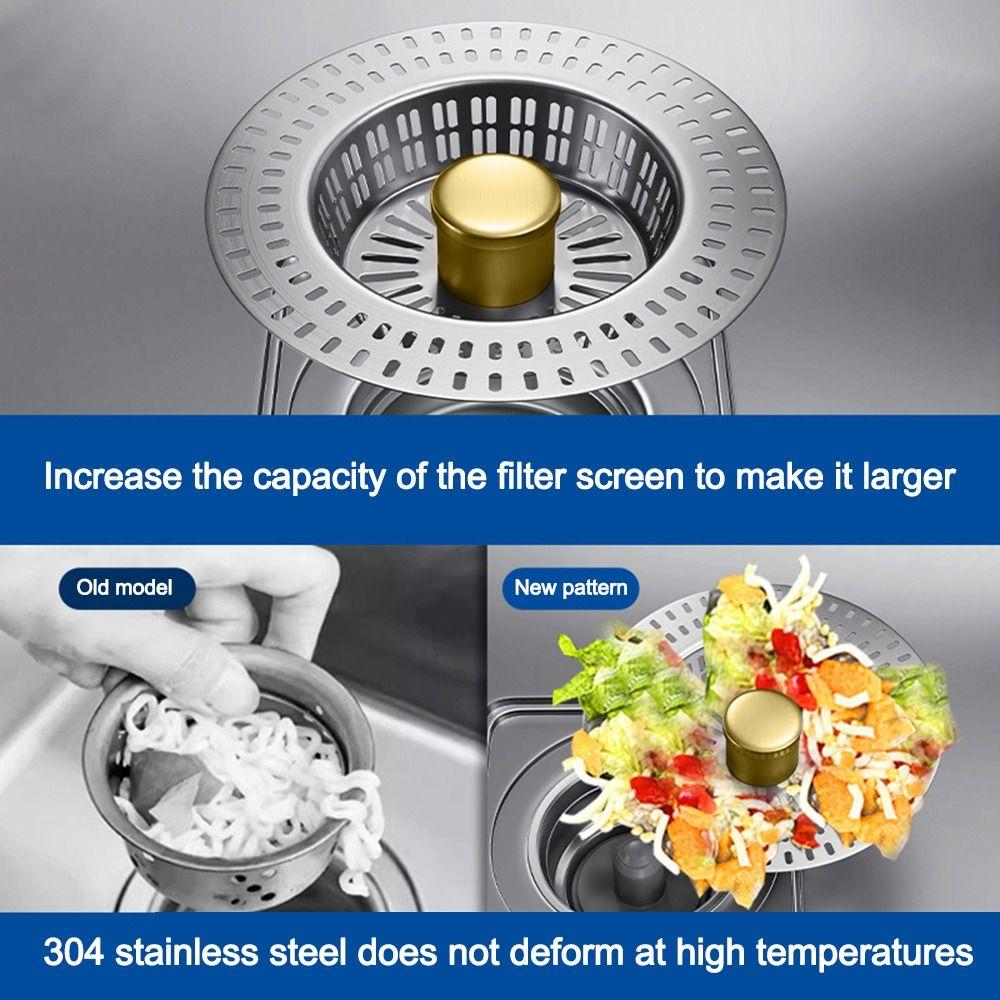 Stainless Steel Sink Leak Stopper Anti Odor Kitchen Anti-Clogging New Kitchen Sink Drain Strainer