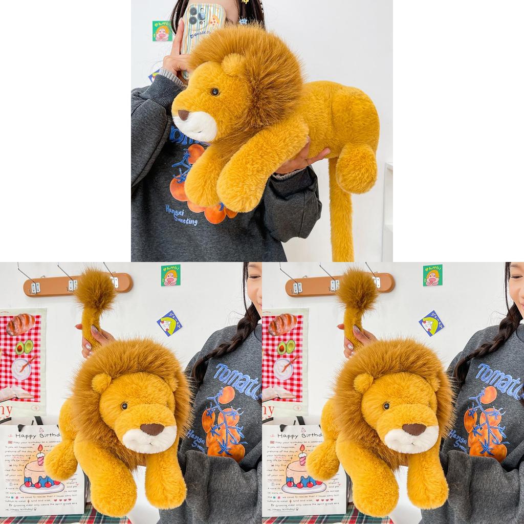 Plush Lion Sleep Pillow Cartoon Animal Decor For Kids And Adults