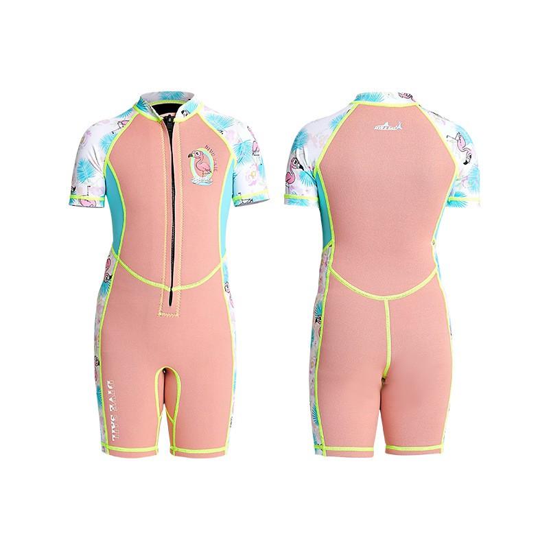 Kids 2mm Neoprene Wetsuit Short Sleeve Shorts Set Snorkeling Swimming Surfing UV Protection