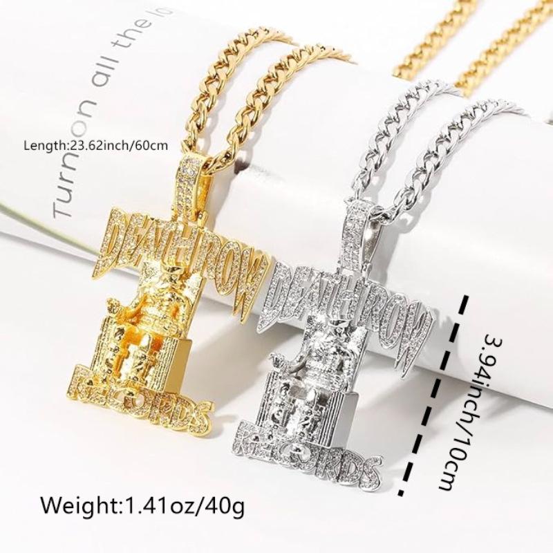 Two-Tone Gold & Silver Cuban Link Necklace with Cubic Zirconia Accents