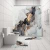 3D Waterproof Mildew-Proof No-Drill Shower Curtain Set for Bathroom 