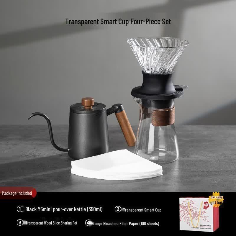 QW Japanese Pour-Over Coffee UFO Clever Dripper Glass Set