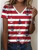 Women's T-Shirts Geometric Color Blocks Graphics Fashion Short Sleeved V-Neck Regular Tops Daily Prints Tee Summer Casual Tops