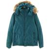 Nano Universe Hybrid Down Jacket M Blue Green With Raccoon Fur Women Used