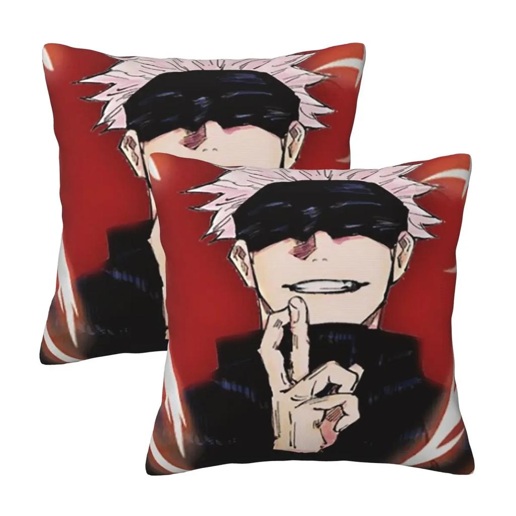 Satoru Gojo Anime Jujutsu Kaisen 2 Pcs Square Pillowcase Pillow Cover Cushion Decor Comfort Throw Pillow For Home Bedroom