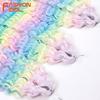 FASHION IDOL Ariel Twist Crochet Hair Synthetic 22 Inch 3 PCS Water Wave Hair Extensions Ombre Rainbow Color Braid Curly Hair
