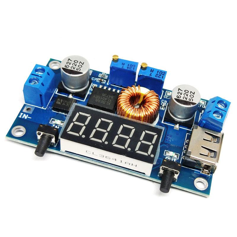 

5A 75W 5-36V до 1.25-32V DC-DC Понижающий модуль с вольтметром Амперметр CC / CV Модуль отображения тока напряжения с оболочкой