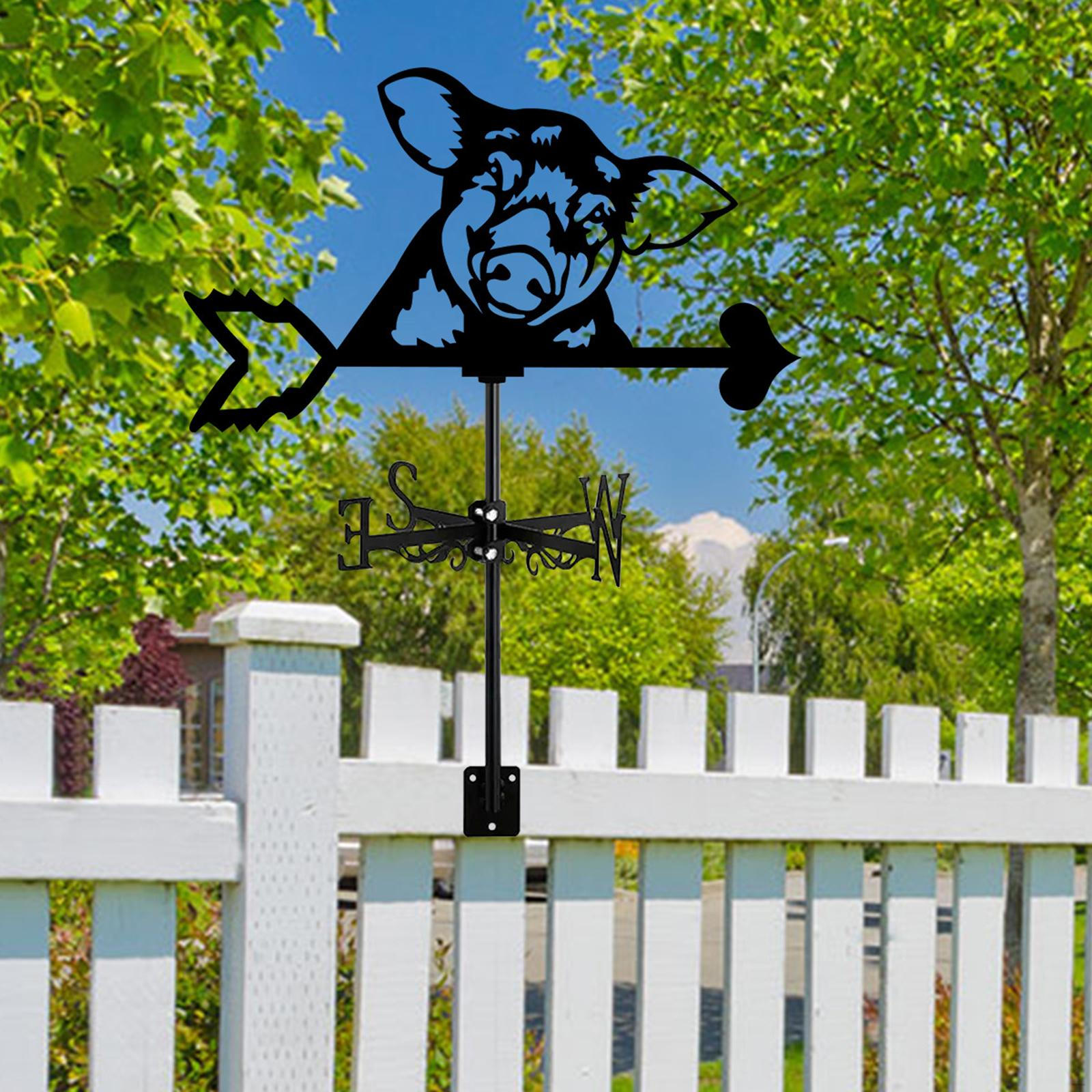 

Флюгер Черная Свинья Животное Металлический Флюгер Декор для Крыши Поделки Украшение Направление Ветра