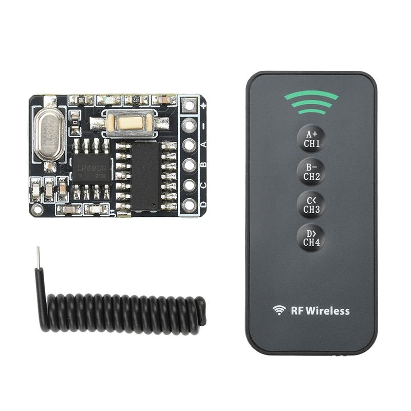 DC 3-5V 4 keys Wireless Learning Module Receiving Module 433MHz Remote control RF receiver Controller Self-locking Interlock