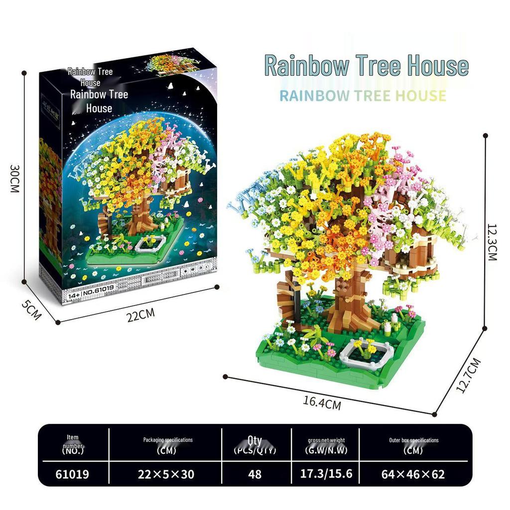 Compatible Purple Cherry Blossom Tree House for Lego with Castle Bouquet, Assembly Toys for Kids, Gift & Exquisite Ornament