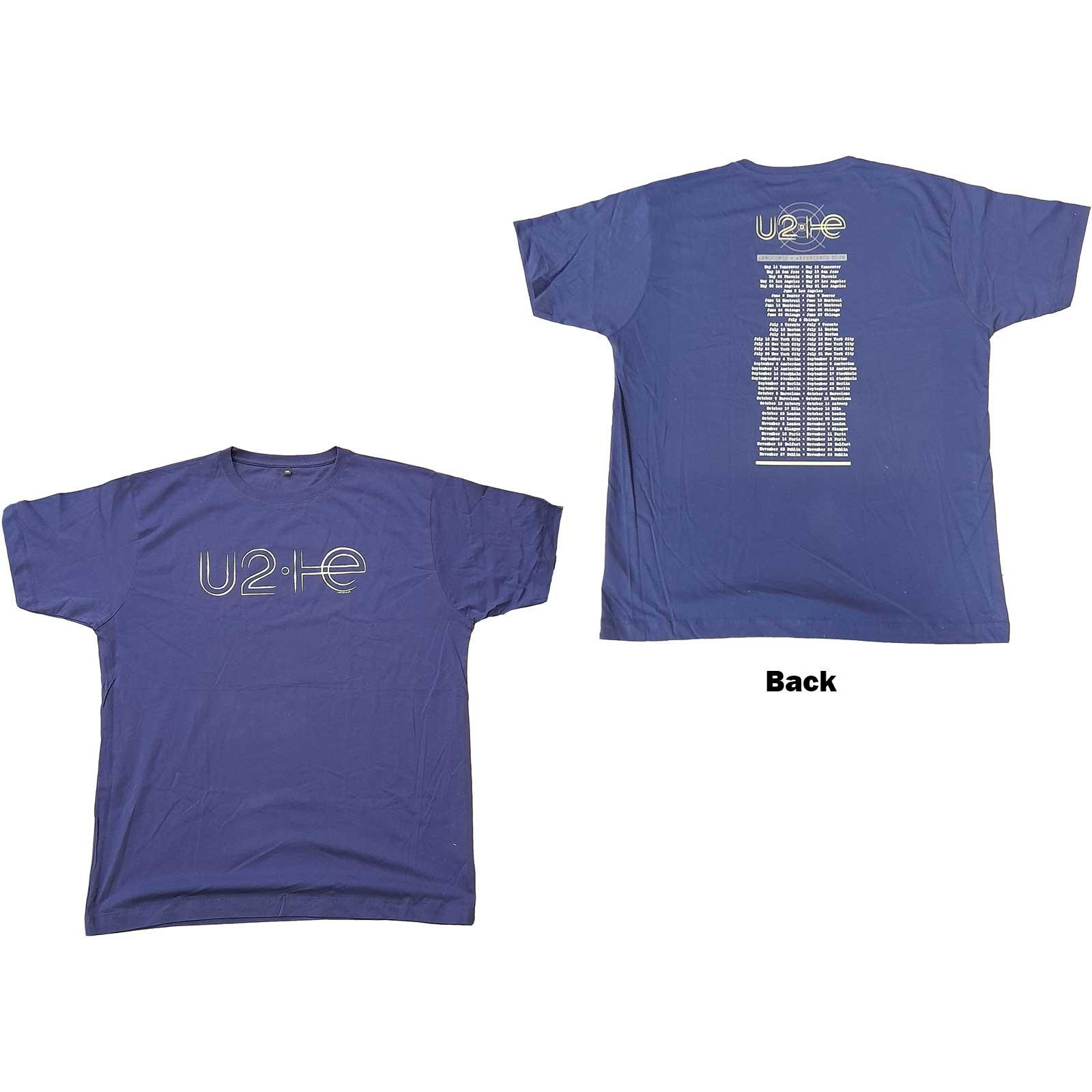 U2 T-Shirt: I+E 2015 Tour Dates OFFICIAL NEW S