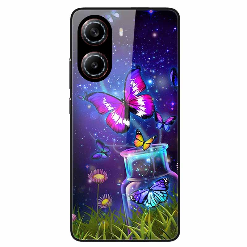 For Poco X7 Pro 5G Case Flower Hard Back Cover Tempered Glass Cases for Xiaomi Poco X 7 Pro X7Pro Hard Shells PocoX7Pro 2025 New