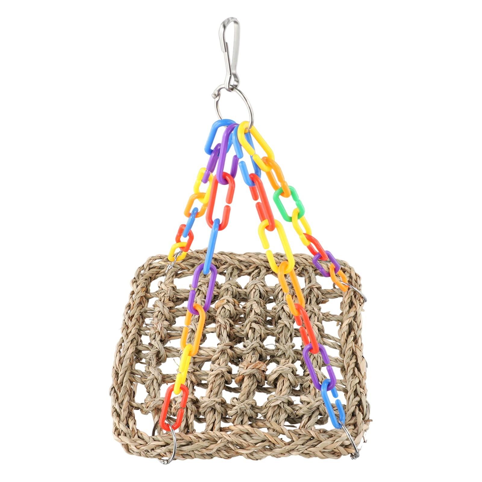 

Красочная плетеная из морской травы платформа-качели для лазания для домашних птиц S