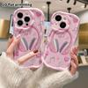 Phone Case: 2D Flat Design, Suitable for iPhone 18, 17, 16, 15, 14, 13, 12 Pro Protective Cases, Phone Decoration, Pink Bunny Ears, Halloween and Chri