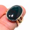 Anello in Argento Sterling 925 Bicolore con Pietra di Diaspro Sanguigno Naturale S.7.5 Q7e47