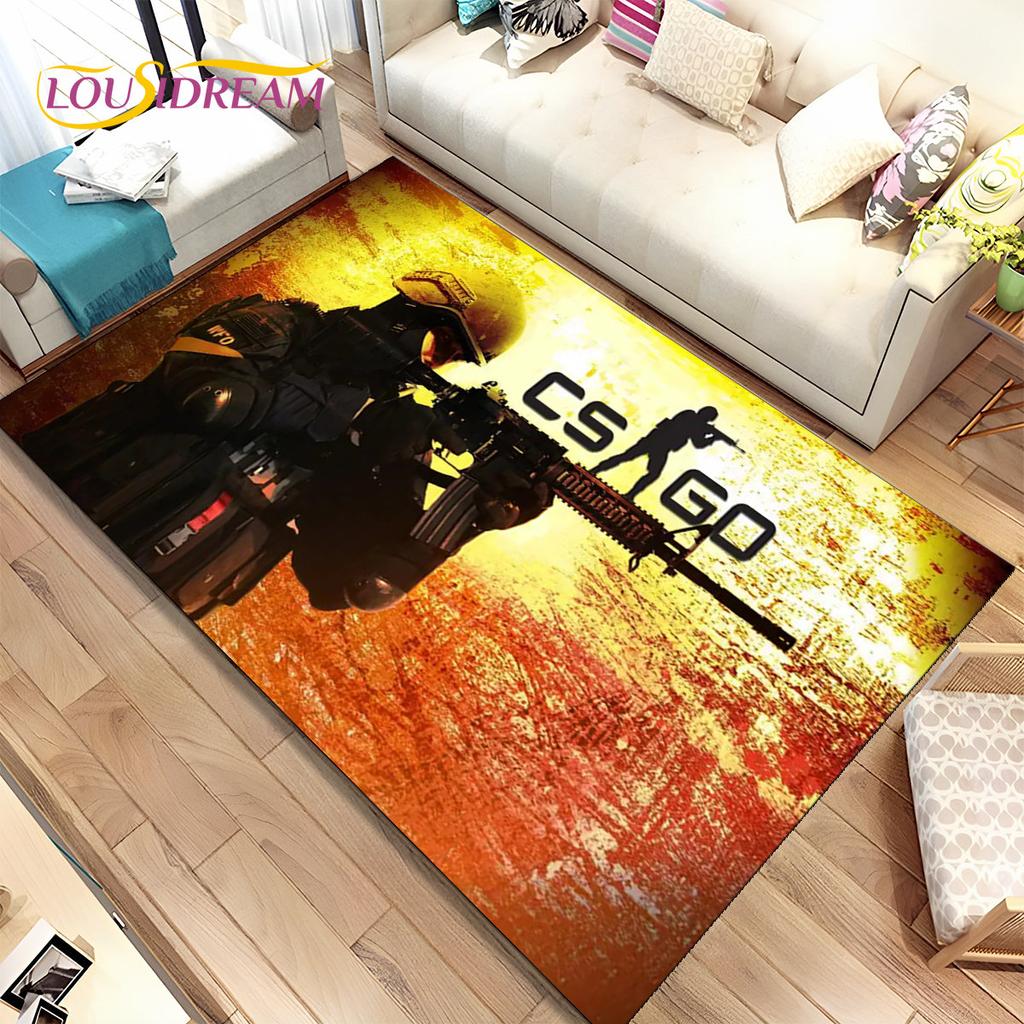 CS GO,Game Gamer,Counter Strike Area Rug,Carpet Rug for Home Living Room Children Bedroom Sofa Doormat Decor,Non-slip Floor Mat