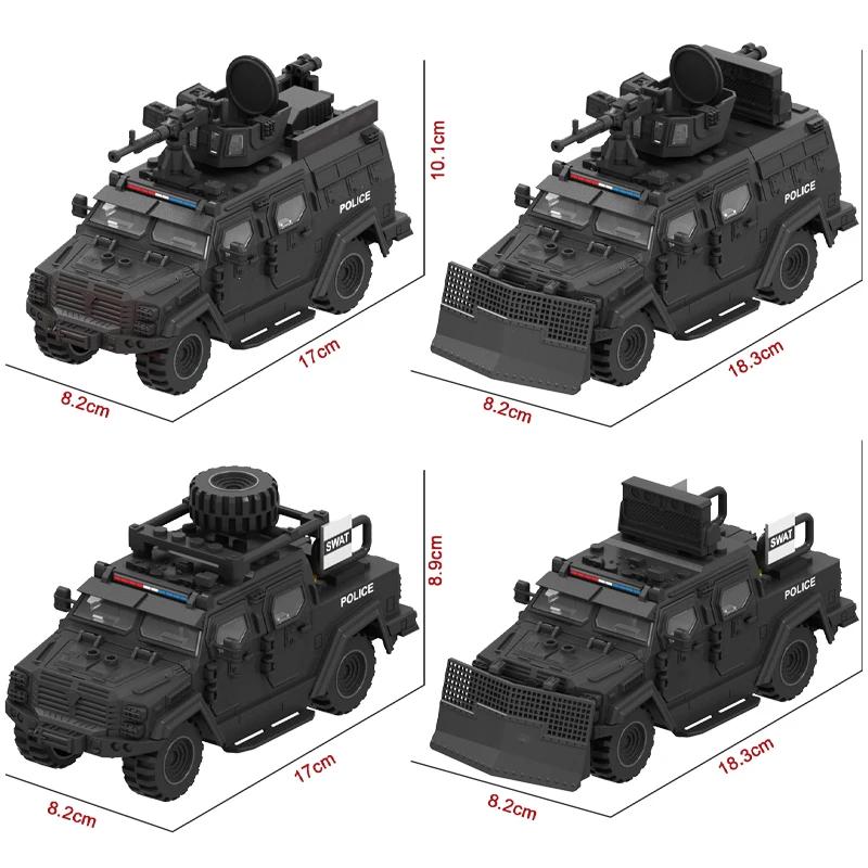 Special Police Explosive Brontosaurus Armored Vehicle Military Police Assembly Model Building Blocks Off-road Car Toy Car Boy