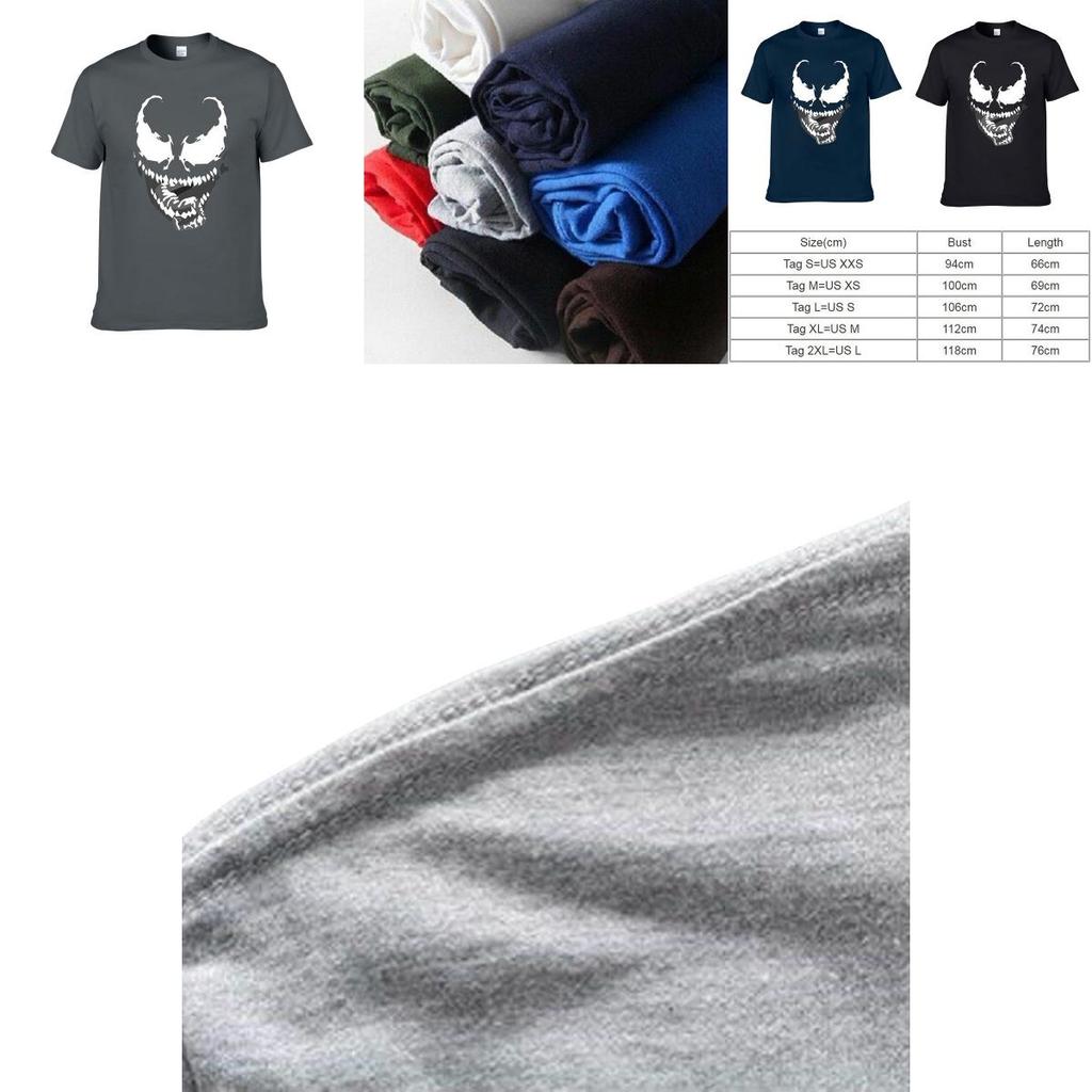 Cotton Blend Comic Movie Venom Print T-shirt For Men And Women**