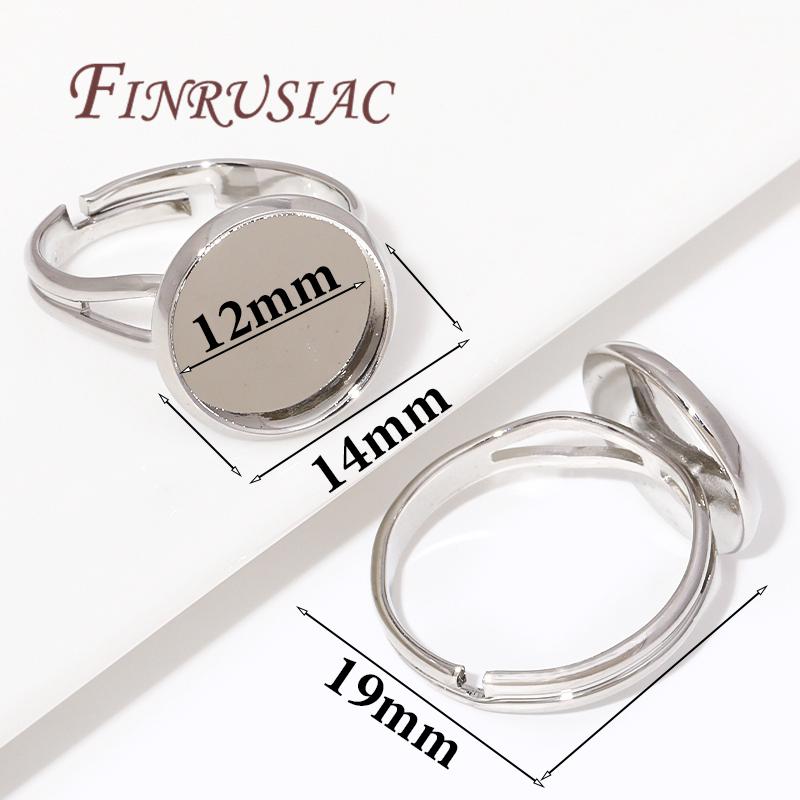 2/5/10Pcs 14K Gold Plated Adjustable Blank Ring Setting Base Bezel Cabochons Rings For Jewelry Making DIY Finger Ring Blank