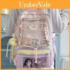 Japanese Stylish Transparent Backpack For High School Students With Large Capacity And Geometric Pattern