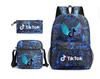 3 Piece School Backpack Set for Students Large Capacity Oxford Cloth Schoolbag with Shoulder Strap and Pencil Case