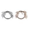 Christmas Wreath - DKD Home Decor - Beige and Silver - Polyester and Metal - 77x43x78 Cm - Festive Decoration