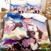 3D Gedrucktes Anime Re Zero Rem Ram Emilia Bettwäscheset Jungen Mädchen Einzelbett Queen-Size Bettbezug Kissenbezug Bett Kinder Erwachsene