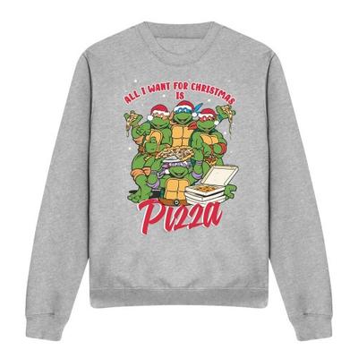 Teenage Mutant Ninja Turtles Moletom de Natal de Pizza para Adulto Unissex
