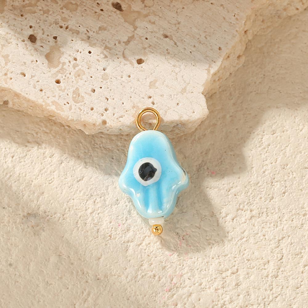 Colorful Ceramic Palm Eye Heart Snowman DIY Jewelry Accessories