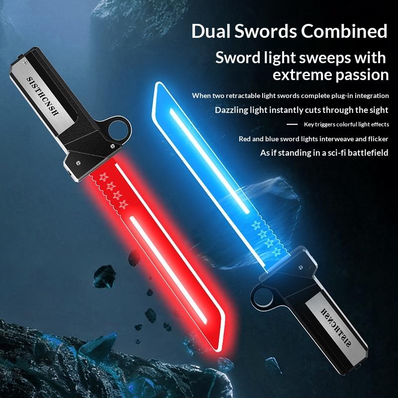 Unbranded Dual Edged Interchangeable Telescopic Lightsaber New Dual Color Lighting Swing To Release Blade Kids Cosplay Toy
