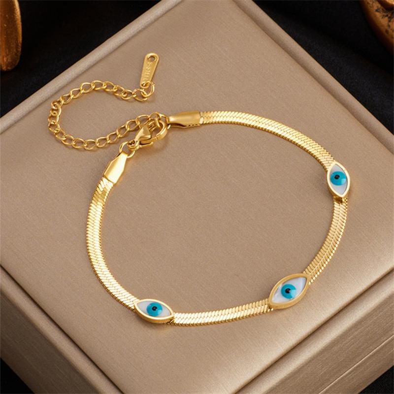 

Trendy Evil Eye Stainless Steel Bangles for Women Gold Color Crystal Zircon Open Cuff Bracelet Luxury Party Jewelry Gift 2026
