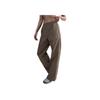 Logo Elastic Waist Straight Leg Casual Pants Women Bottoms Brown FQ3589-233